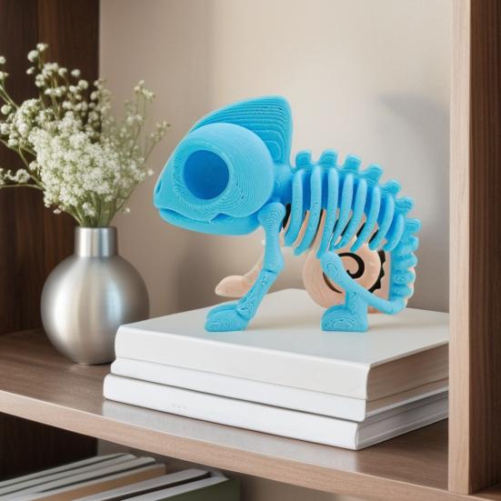 Skeleton Chameleon Figurine Spooky Chameleon Bone Statue Sculpture Simulation Animal Model Desktop Decoration Ornament