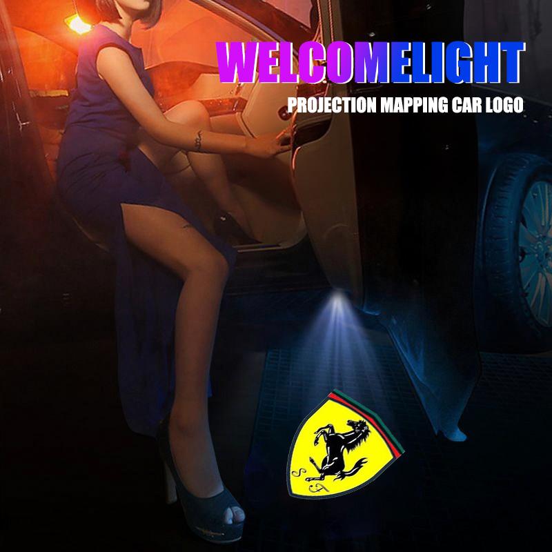 2PCS LED Car Door Welcome Light HD Projector Lamp For Ferrari 308 GT4 328 GTB GTS F355 360 Modena F430 458ltalia 488 Accessories