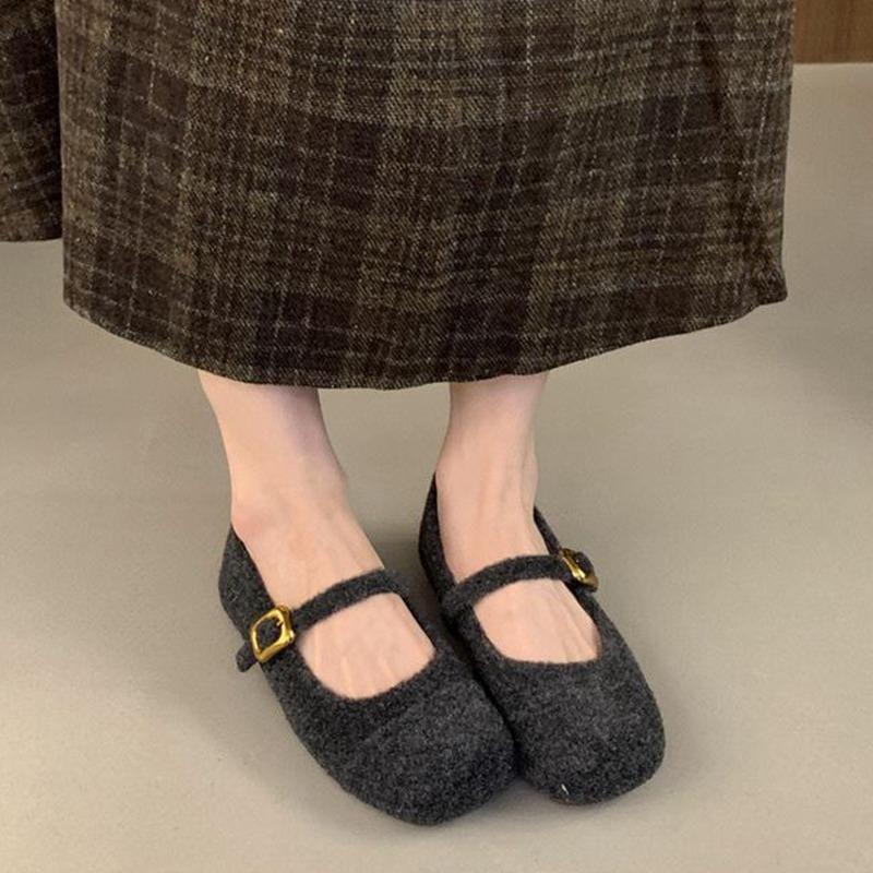 Fashion Comemore Women Fur Mary Jane Shoes Fashion Shallow Soft Sole Shoes 2025 Spring Autumn Ladies Comfort Outdoor Lazy Flats Loafers