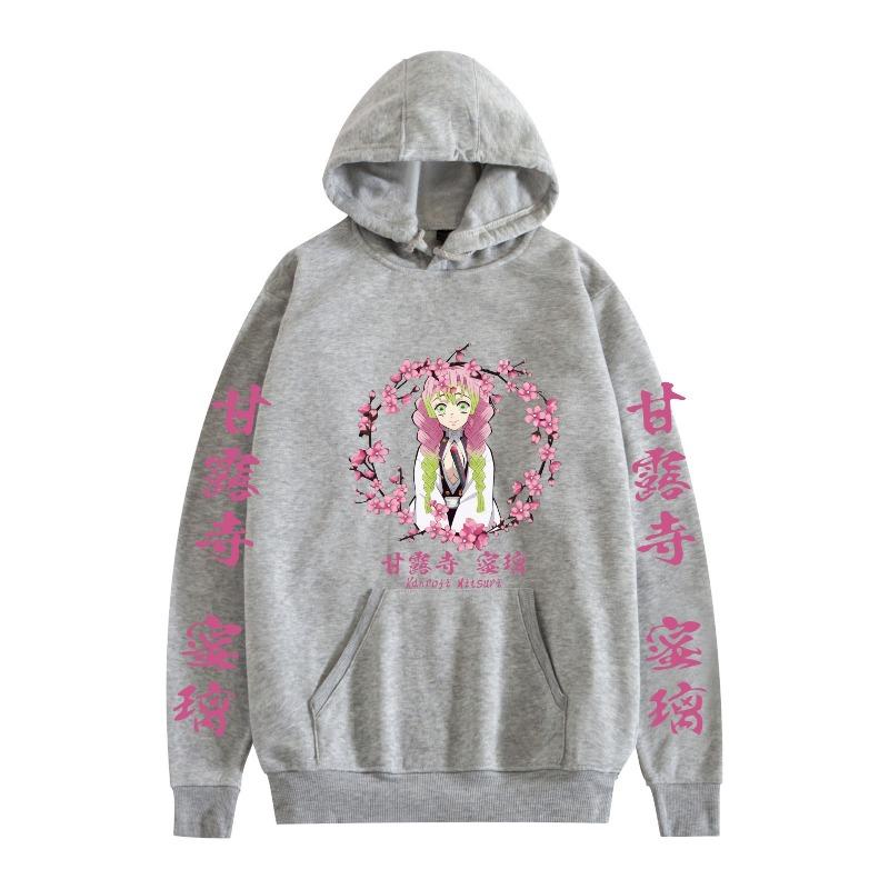 Kanroji Mitsuri Japanese Animation Hoodie Men Women Harajuku Pullover Street Wear Unisex Autumn Winter Plushed Brand Sweater