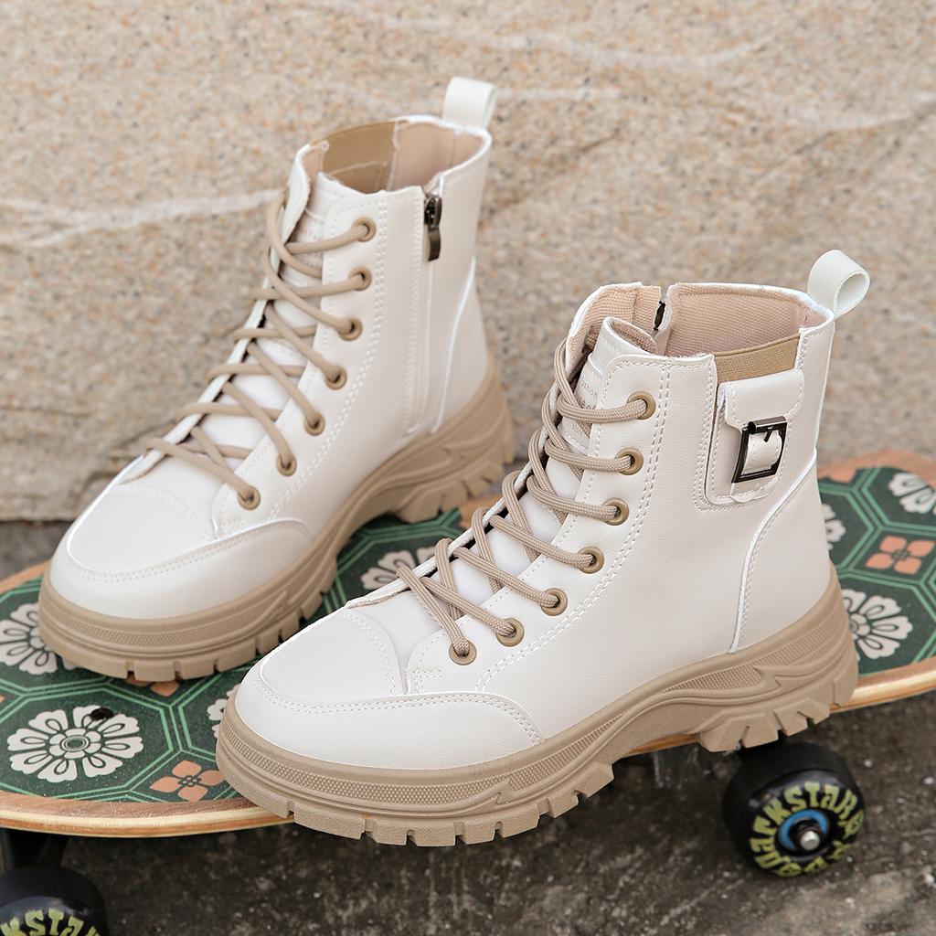 New Platform Shoes for Women Casual Sneakers Lace Up Women's Ankle Boots Outdoor Fashion Short Platform Boots Zapatos De Mujer