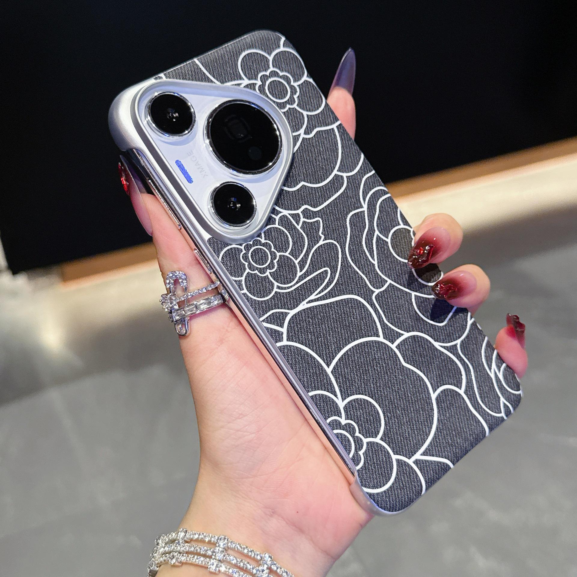 Pura70Pro Fashionable Denim Embossed Mountain Drop-Proof Protective Case for P70 Ultra Huawei P70 Pro+