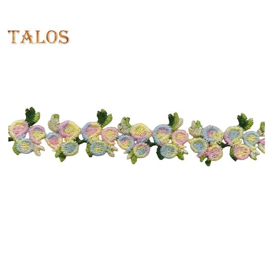 15 Yards Flower Lace Trim Ribbon Polyester Embroidered Lace Applique Strip Flower Lace Ribbon Sewing Fabric for DIY Crafts Wedding Decorations