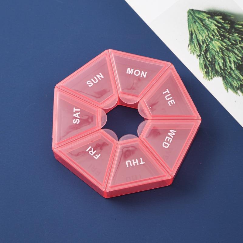 Portable 7-Day Pill Organizer with Easy-Open Compartments for Travel