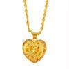 Hollow heart-shaped pendant clavicle chain for women  gold, pendant carved double butterfly heart