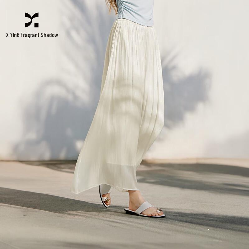 

Xiangying Chiffon Pleated Wide-Leg Skirt Pants S