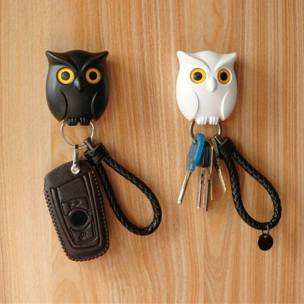 Will Open Eyes Owl Key Hook Wall Mounted Keychain Organizer Hooks Hanging Rack Home Decoration