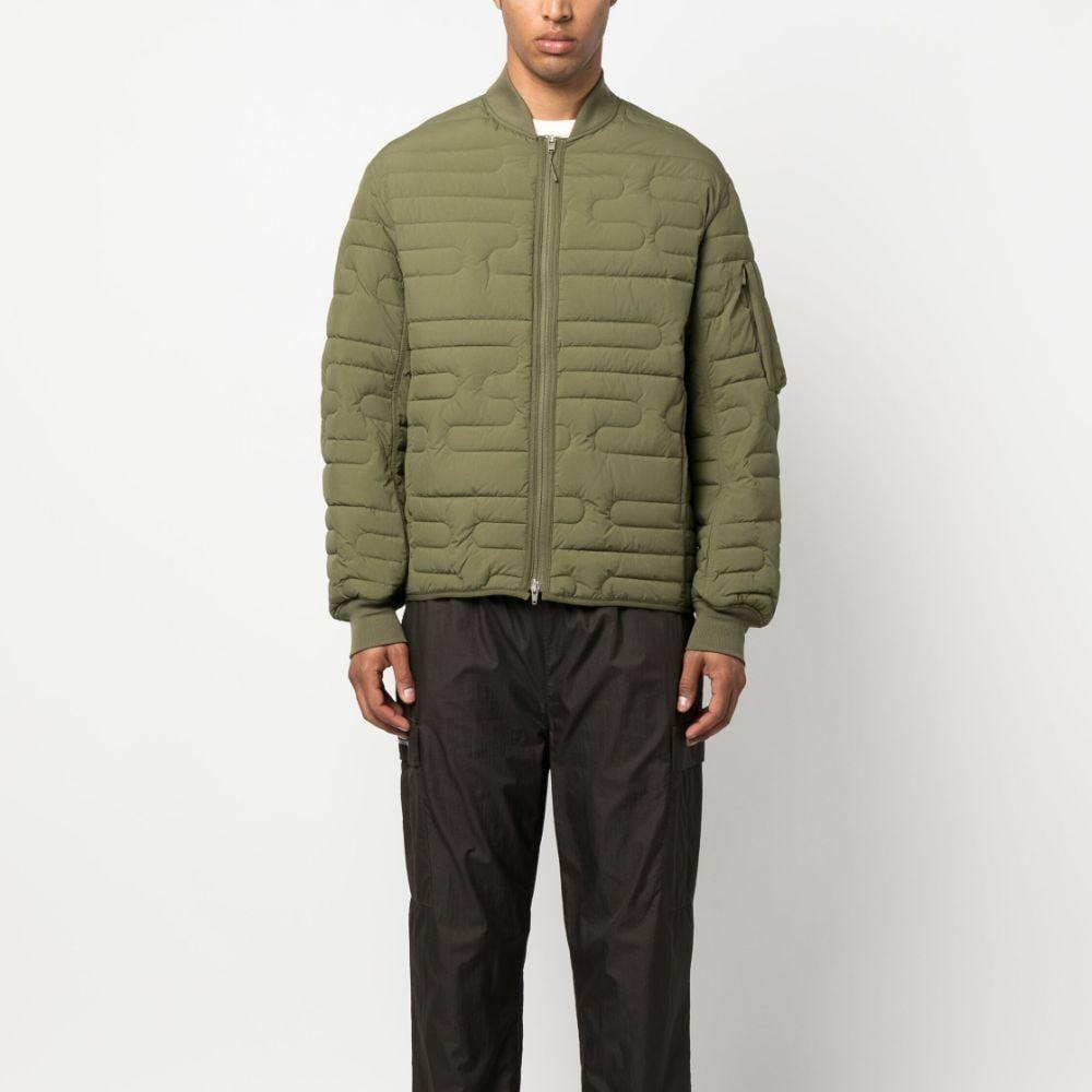 Y-3 Quilted Baseball Collar Straight Hem Zipper Pilot Jacket Men Jackets Olive-Green HT4478