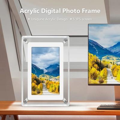 Gift Acrylic Digital Photo Frame IPS Display High Resolution Video Picture Frame 480x854 Plays Music Digital Album Photo Display