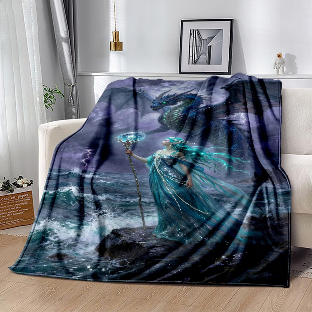 Gothic Style Blanket Soft & Cozy Perfect for Bed Office Chair Seaside for All Seasons Digital Print Best Holiday Gift for Friends Family