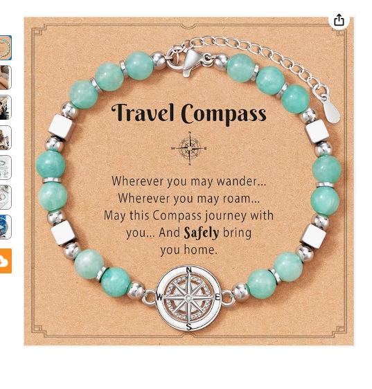 

Stainless steel bracelet women s graduation gift simple silver bead compass stainless steel bracelet compass chain bracelet