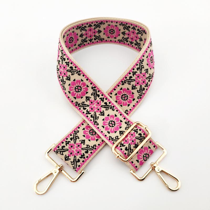 New Wide Jacquard Adjustable Crossbody Shoulder Strap - Women's Bag Accessory