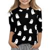 Children's 3/4 Sleeves Printed O-neck Top Everyday Casual T-shirt