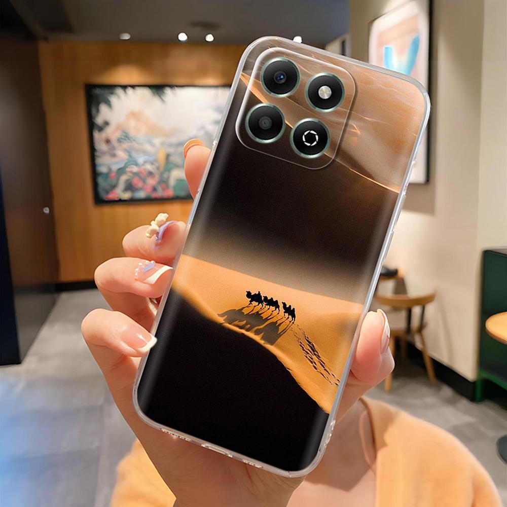 Honor X6B Kılıfı Sevimli Panda Şeffaf Arka Kapak Honor X6b JDY-LX1 JDY-LX2 İçin Şeffaf Silikon Tam Kapsama Telefon Kılıfı Coque