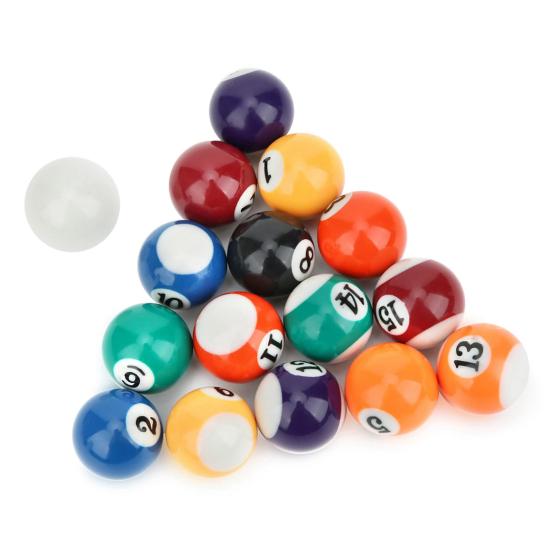 16 Pcs Mini Billiard Balls Set 32MM/38MM Resin Children Pool Balls Set Pool Table Accessories for Game Rooms Bars