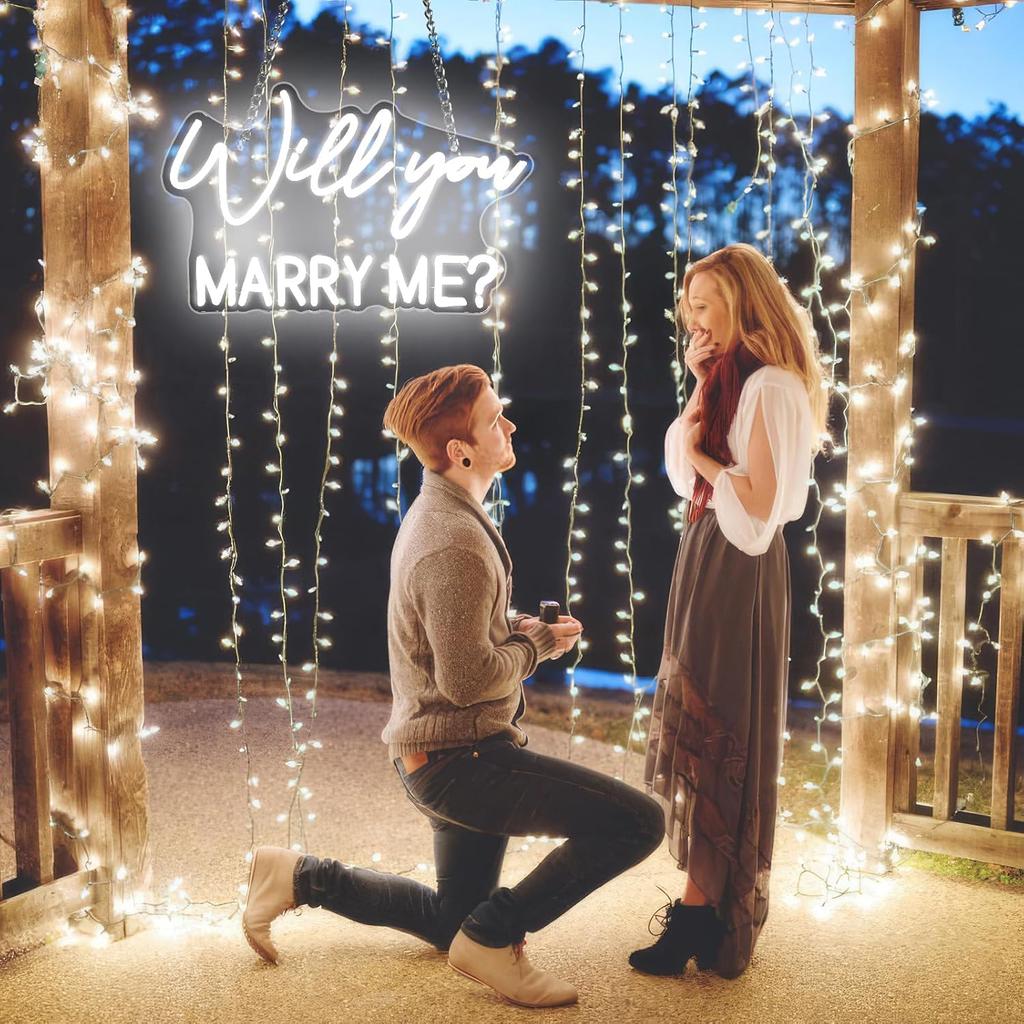 Will You Marry Me Sign, Led Neon Marry Me Light Up Letters for Proposal Wedding Party Decor Valentines Day Girlfriend Engagement Bridal Shower