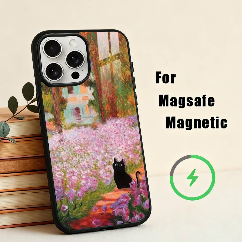 Matisse Monet Black Cat Funny Art  Phone Case For iPhone17,16,15,14,13,12,11 Plus,Pro Max Magnetic For Magsafe Wireless Charging