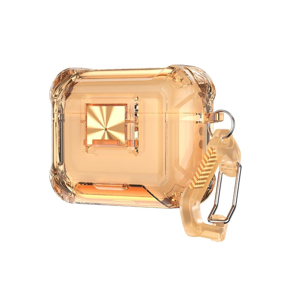 

Clear Phone Stand Earphone Case Anti-Fall Headphone Protective Case for AirPods Pro 3 помаранчевий