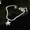 Anklet Five-pointed Star Pendant Adjustable Jewelry Rhinestone Inlaid Foot Chain for Women