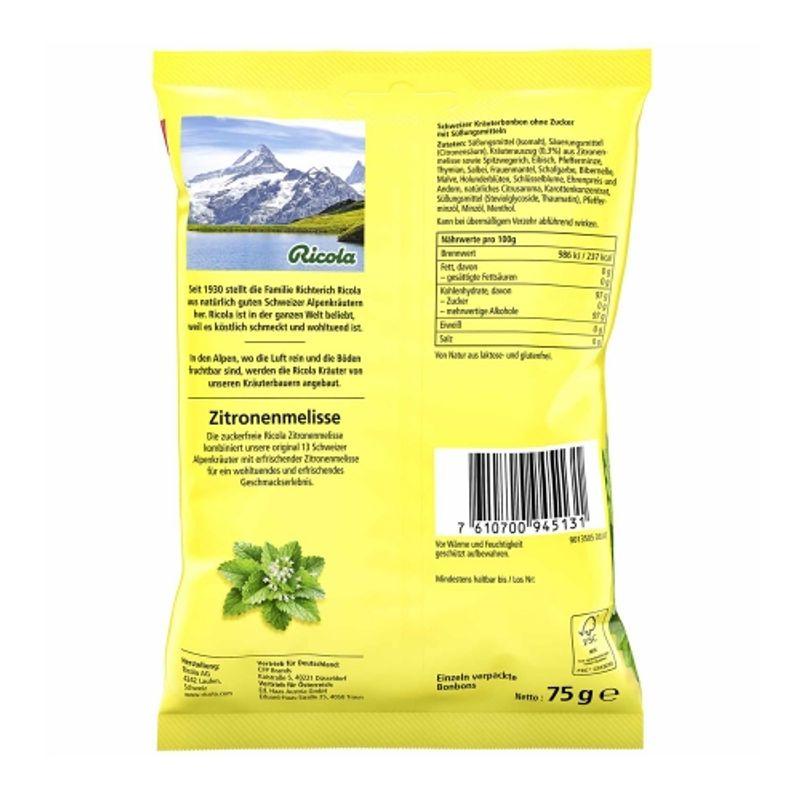 RICOLA Lemon Balm Sugar-Free Candy 75g