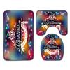 Christmas Bathroom Floor Mat Toilet Three-Piece Set