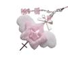 Rosa Engelsflügel Anhänger Bär Schleife Süßer Schlüsselanhänger Neu Handy Lanyard Schlüsselring
