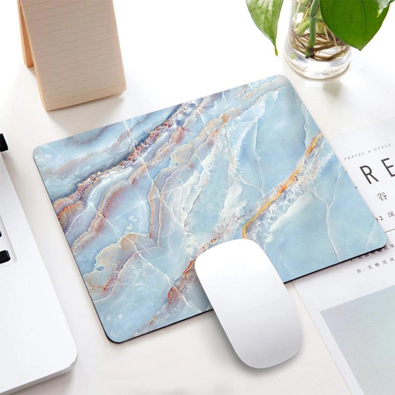 22cm*18cm*0.3cm Mouse Pad Rubber + Cloth Marble Pattern Non-slip Game Pad
