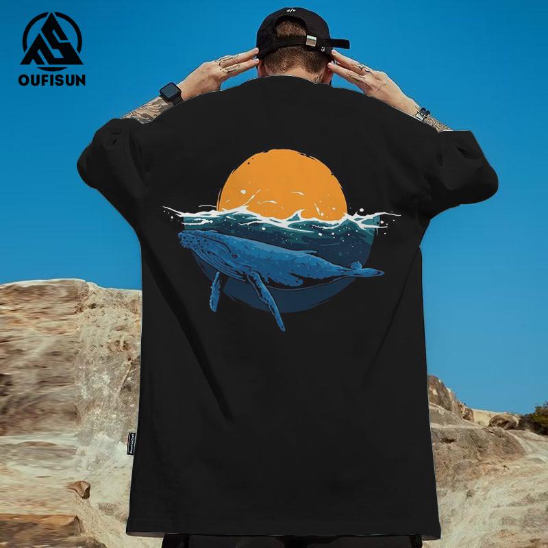 Hai-T-Shirts für Männer 3D-Ukiyo-E-Druck Wildes Tier Herrenbekleidung Street Harajuku T-Shirts Lässige kurzärmelige übergroße T-Shirts