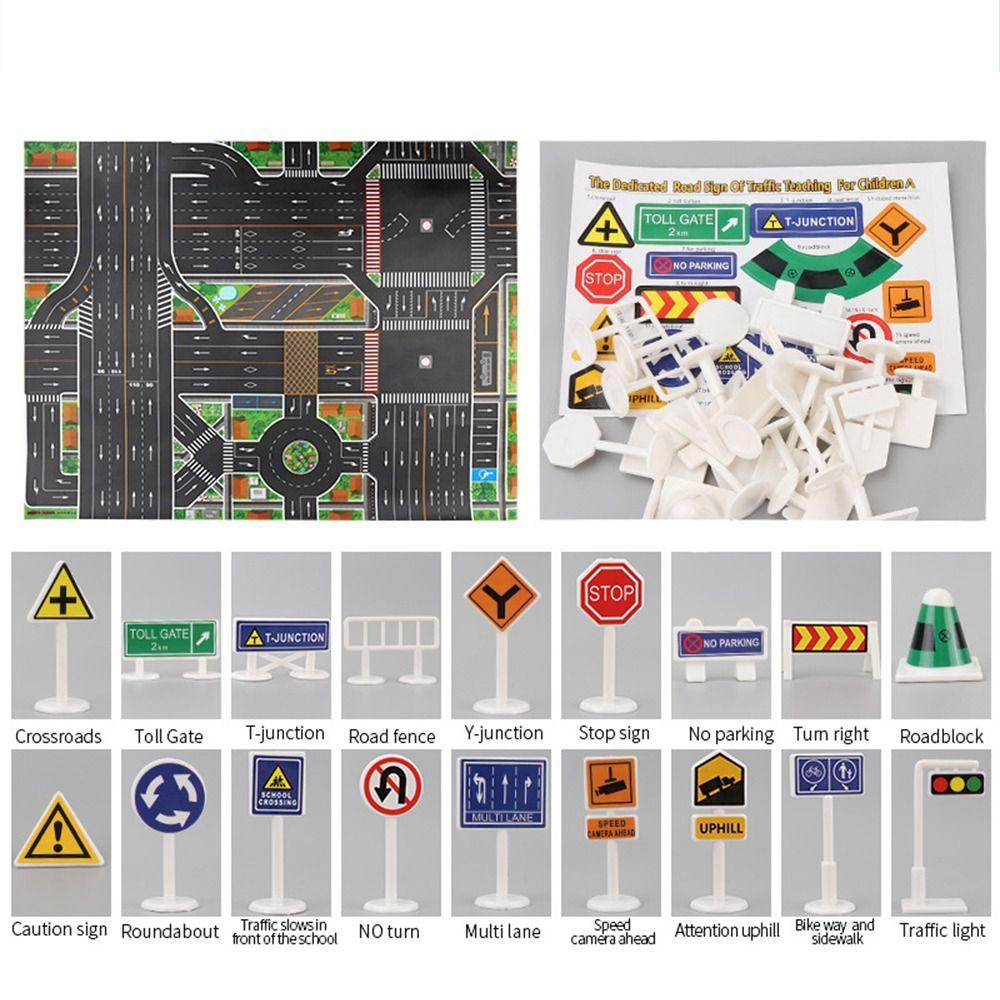 Mats Road Carpet Playmat City Parking Lot Roadmap Climbing Mats Toys DIY Traffic Road Signs