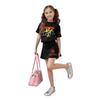 Girls Casual Loose Fit Short Sleeve Crew Neck T-Shirt and Skirt Set Lightweight Comfortable Soft Fabric Suitable for Everyday Wear