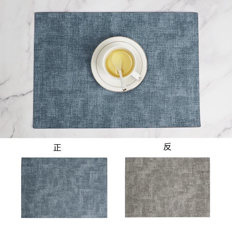 Nordic PU Leather Placemats Double Color Waterproof Oil Resistant Heat Insulation Dining Table Mats Coasters Luxury Style