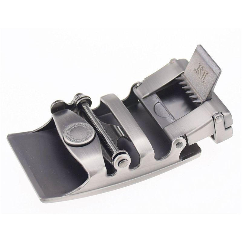 A74E-10X Men's Solid Buckle Automatic Ratchet Leather Belt Buckle