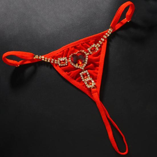 Sexy Rhinestone Thong for Women Mini G-string Bikini Thong Low