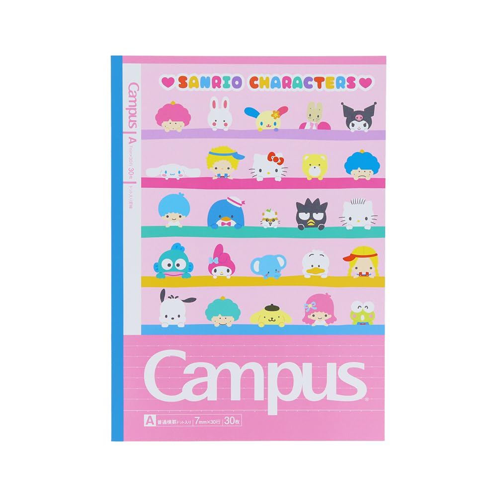 Sunstar Stationery Sanrio Character Campus 5 Sanrio S2691710 Notebook, Notebook, A-Ruled, Books, Characters,