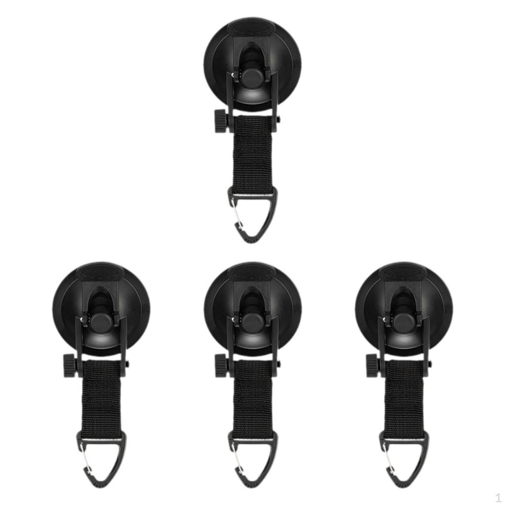 4x Suction Cup Hooks Tarps Tents Securing Hook Wall Anchor Removable Camp Accessories Tie Down