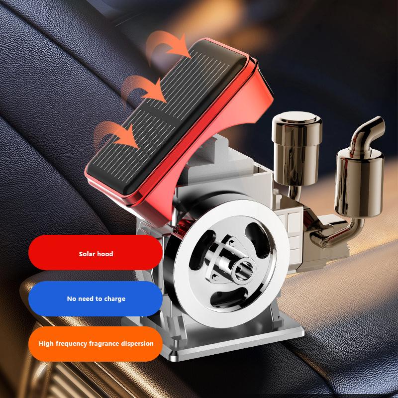 Car Oil Diffusers Solar Powered Rotating Car Perfume Diffuser Simulated Tractor Engine Car Perfume Diffuser Car Aromatherapy