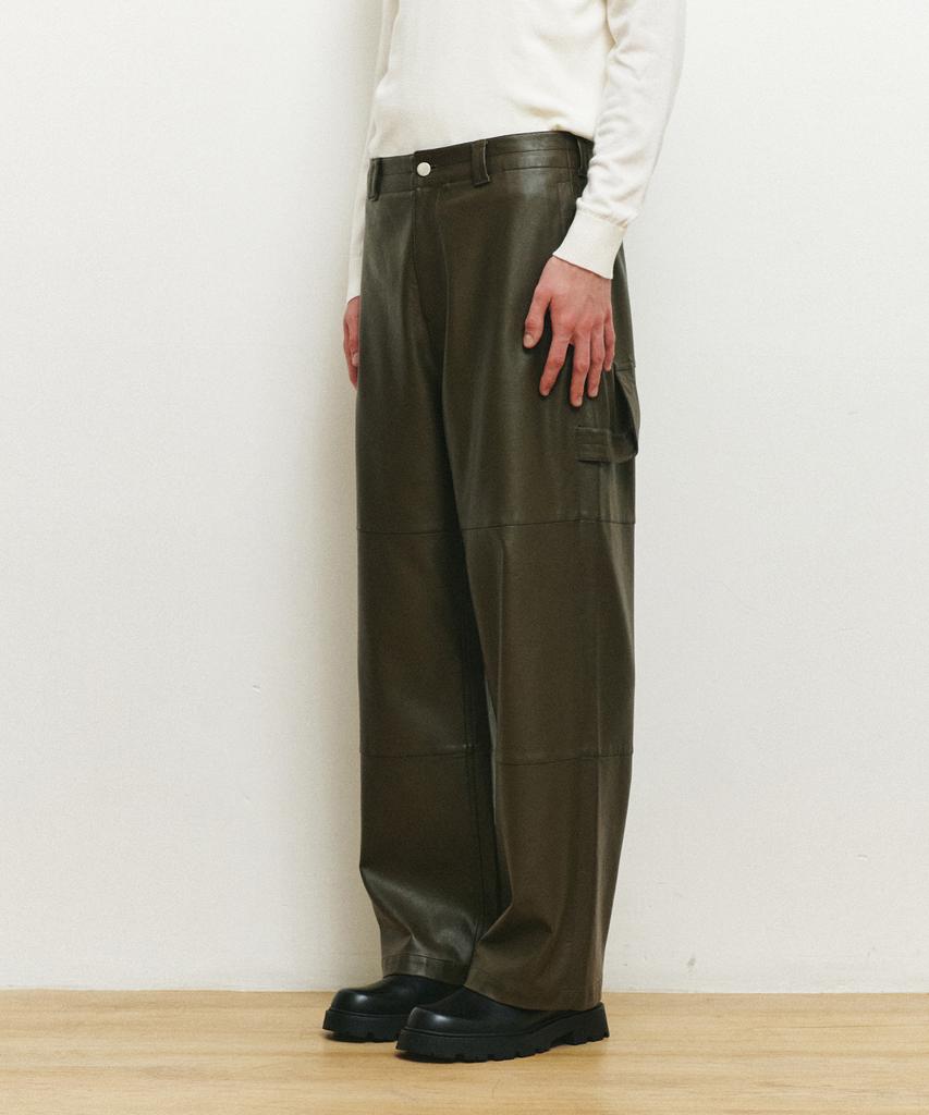 MINDBRIDGE [Hoite] Wide Leather Pants