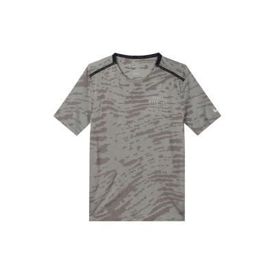 Irregular Pattern Full Print Crew Neck Training T-Shirt Men Tops Grey DM4637-017