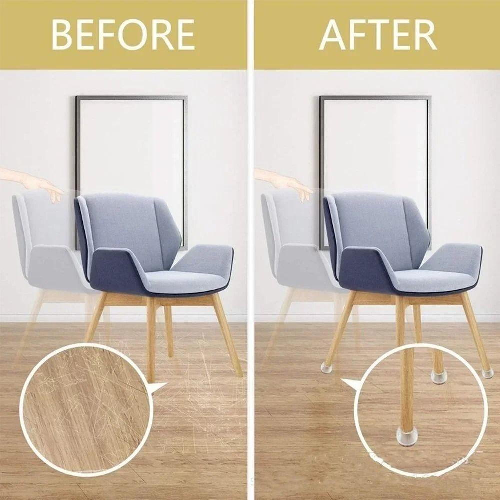 16pcs/bag Thickened Chair Leg Caps Non-Falling Table Feet Protectors Floor Scratch Reduction