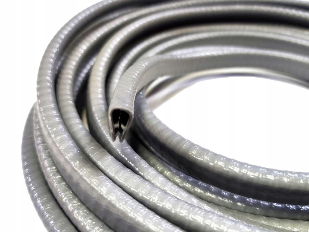 Mocna Zbrojona Uszczelka Krawędziowa Na Rant Listwa 10Mm X 8Mm X 5M Szara