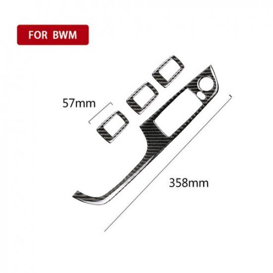 35.8cm For BMW 3 Series E90 05-12 LHD Carbon Fiber Door Window Button Trim Cover