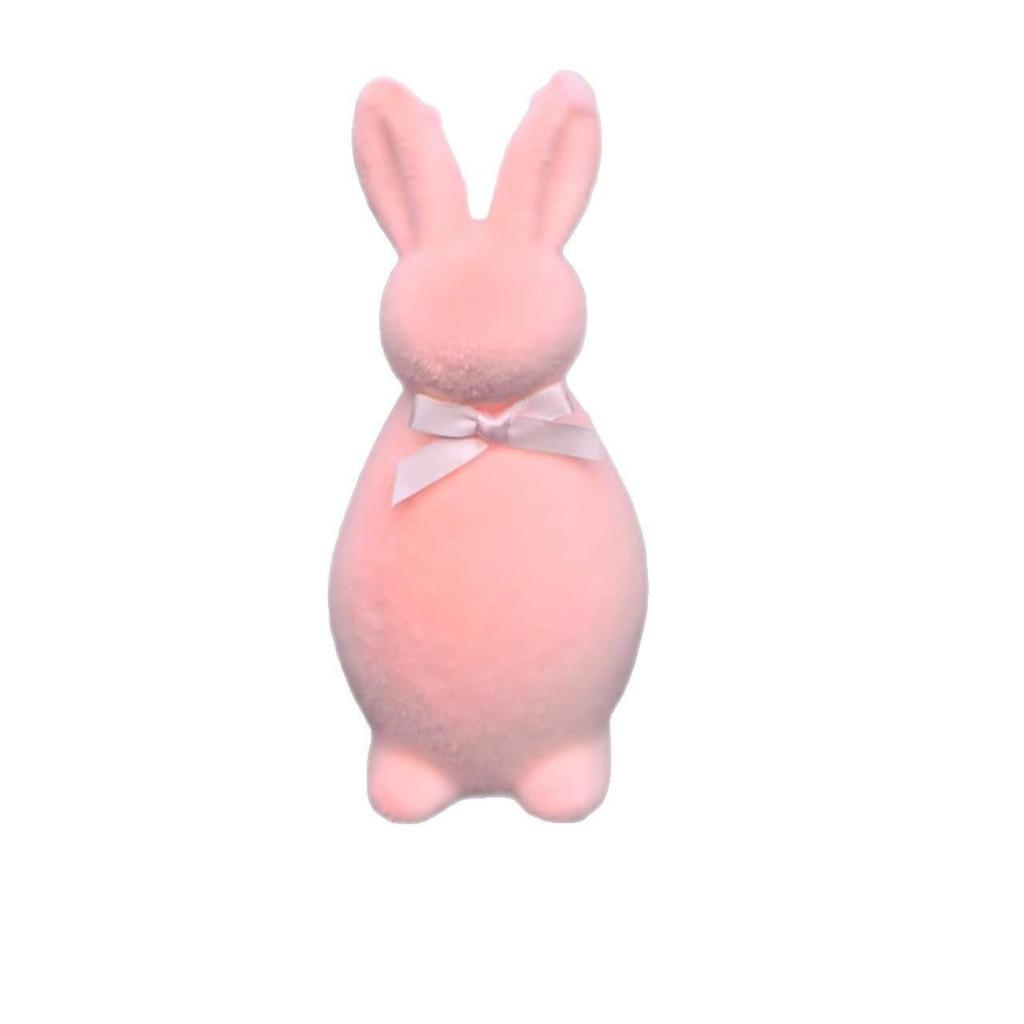 Easter Bunny Moss Ornament: Long Fur Standing Rabbit Decoration