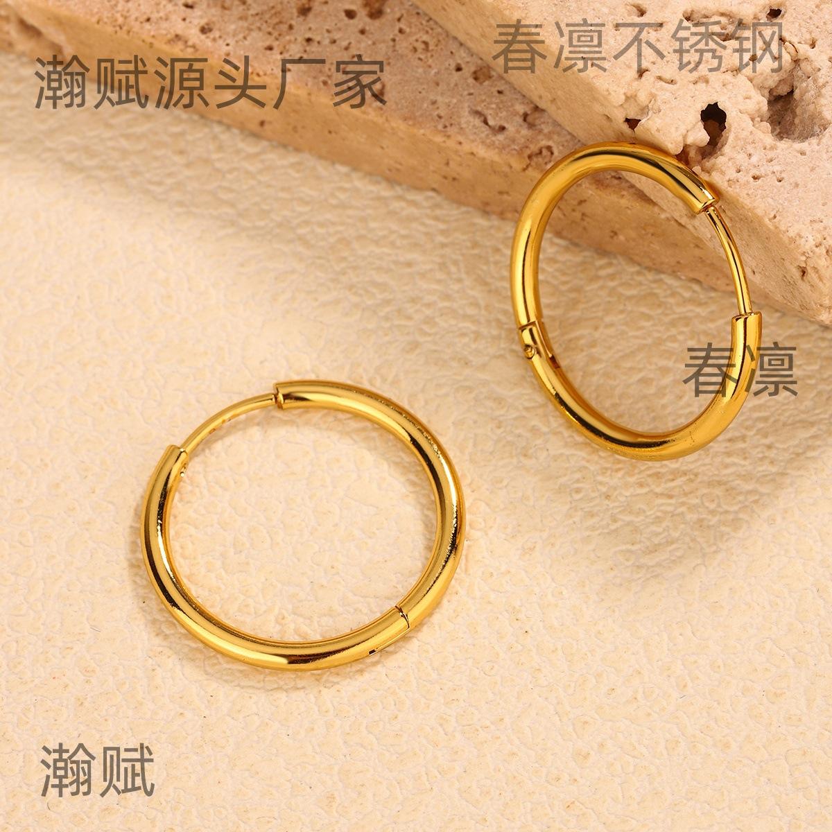 

Hot Sale ins Wind Personality Ear Buckle Titanium Steel 11k Gold Plated Non-Fading Earrings Premium Ear Ring Jewelry