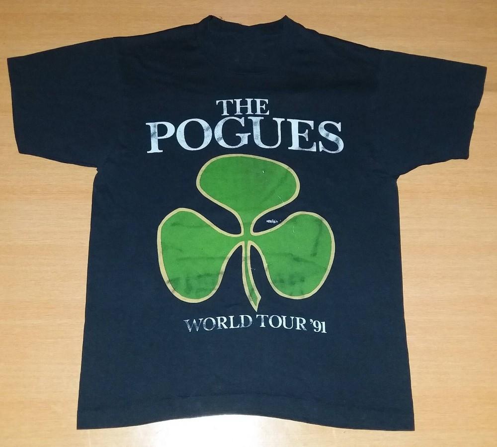 Vtg The Pogues Band World Tour 91 Cotton Black All Size Unisex Shirt Unisex T-Shirt S