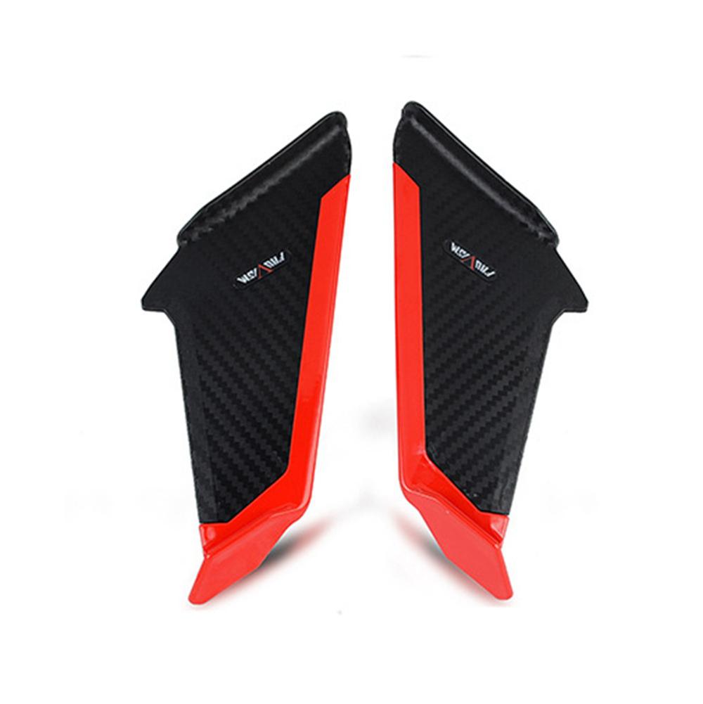 Universal Carbon Fiber Look Motorcycle Side Winglets Wind Fin Spoiler Trim Cover