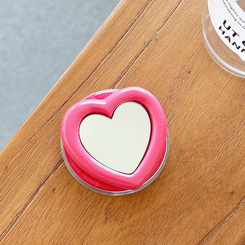 Mobile Phone Airbag Bracket Solid Color Love Mirror Back Stick To Desktop Watching Drama Magnetic Lazy Support Frame