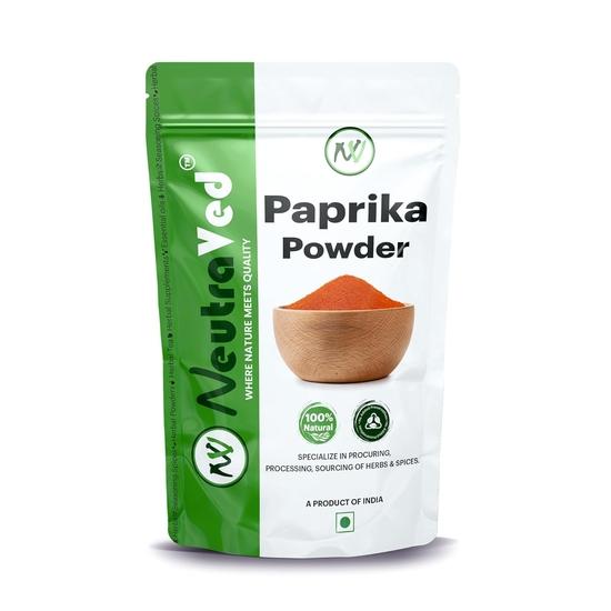 NeutraVed Paprika Powder 100g | Sweet & Mild Red Paprika Spice for Cooking, Seasoning & Garnishing | Comes in Standup Ziper Pouch - 100gm