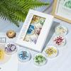 Glitter Crystal Aromatherapy Candle Set with Dried Flowers & Shells - Soy Wax Gift