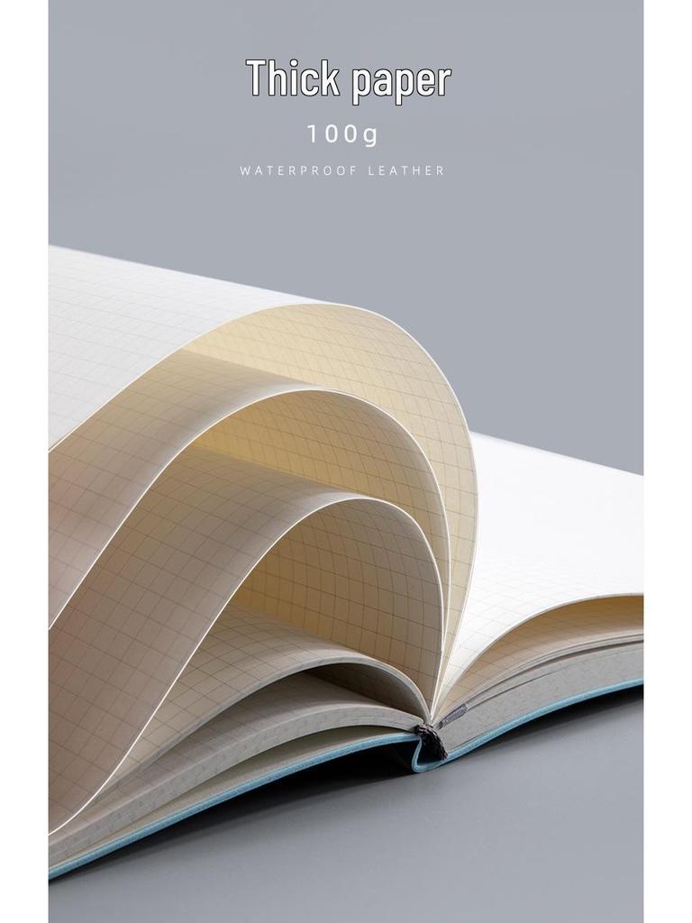 Hand-Painted Grid Notebook: Stylish A5/B5 for College Students with Thick Pages, A4 Journal