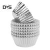 100Pcs Cake Cups Grease-Proof Heat Resistant Aluminum Foil Cupcake Liners Wrappers Baking Supplies